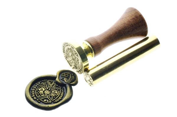 Early Bird & Mini Lily of the Valley Wax Seal Stamp Set Designed by Petra - Backtozero B20 - Bird, Black, collaboration, dove, gold dust, gold powder, lily, newarrivals, set, Signature, signaturehandle, wreath