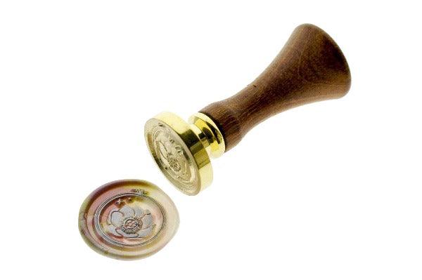 Embroidery Hoop Anemone Wax Seal Stamp Designed by Petra - Backtozero B20 - 2 layer, 2 layers, 2 level, 2layer, 2layers, 2level, 2levels, botanical, collaboration, Embroidery, Embroidery Hoop, Flower, marble, marble wax, mixed wax, Signature, signaturehandle