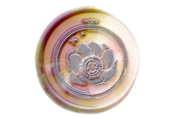 Embroidery Hoop Anemone Wax Seal Stamp Designed by Petra - Backtozero B20 - 2 layer, 2 layers, 2 level, 2layer, 2layers, 2level, 2levels, botanical, collaboration, Embroidery, Embroidery Hoop, Flower, marble, marble wax, mixed wax, Signature, signaturehandle