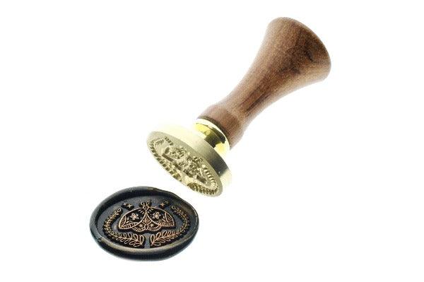 Night Moth Wax Seal Stamp Designed by Petra - Backtozero B20 - Black, collaboration, copper dust, copper powder, moth, newarrivals, Signature, signaturehandle, star, wreath