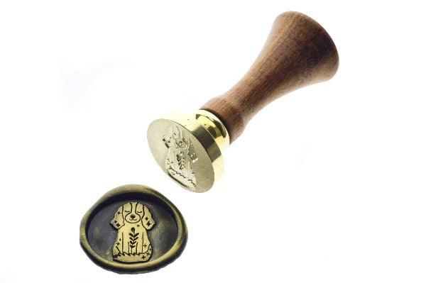 Sitting Dog Wax Seal Stamp Designed by Petra - Backtozero B20 - Black, collaboration, dog, Dog Lover, gold dust, gold powder, newarrivals, Signature, signaturehandle, spaniel, springer