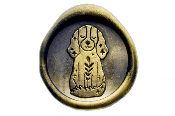 Sitting Dog Wax Seal Stamp Designed by Petra - Backtozero B20 - Black, collaboration, dog, Dog Lover, gold dust, gold powder, newarrivals, Signature, signaturehandle, spaniel, springer