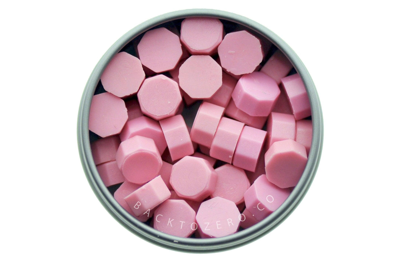 Pink Octagon Sealing Wax Beads - Backtozero B20 - octagon bead, pastel, pink, sealing wax, tin, Wax Beads