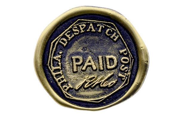 Postmark Wax Seal Stamp | Phila Despatch - Backtozero B20 - black, gold, gold dust, gold powder, mark, post, postal, postal stamp, postmark, Signature, signaturehandle