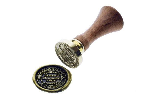 Postmark Wax Seal Stamp | Albany NY - Backtozero B20 - black, gold, gold dust, gold powder, mark, post, postal, postal stamp, postmark, Signature, signaturehandle