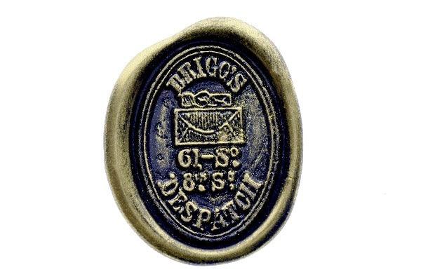 Postmark Wax Seal Stamp | Brigg's Despatch - Backtozero B20 - black, gold, gold dust, gold powder, mark, oval, post, postal, postal stamp, postmark, Signature, signaturehandle