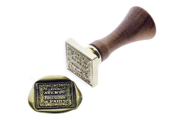 Postmark Wax Seal Stamp | 8th Avenue - Backtozero B20 - black, gold, gold dust, gold powder, mark, post, postal, postal stamp, postmark, Signature, signaturehandle, square