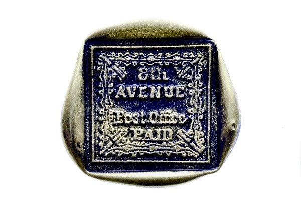 Postmark Wax Seal Stamp | 8th Avenue - Backtozero B20 - black, gold, gold dust, gold powder, mark, post, postal, postal stamp, postmark, Signature, signaturehandle, square