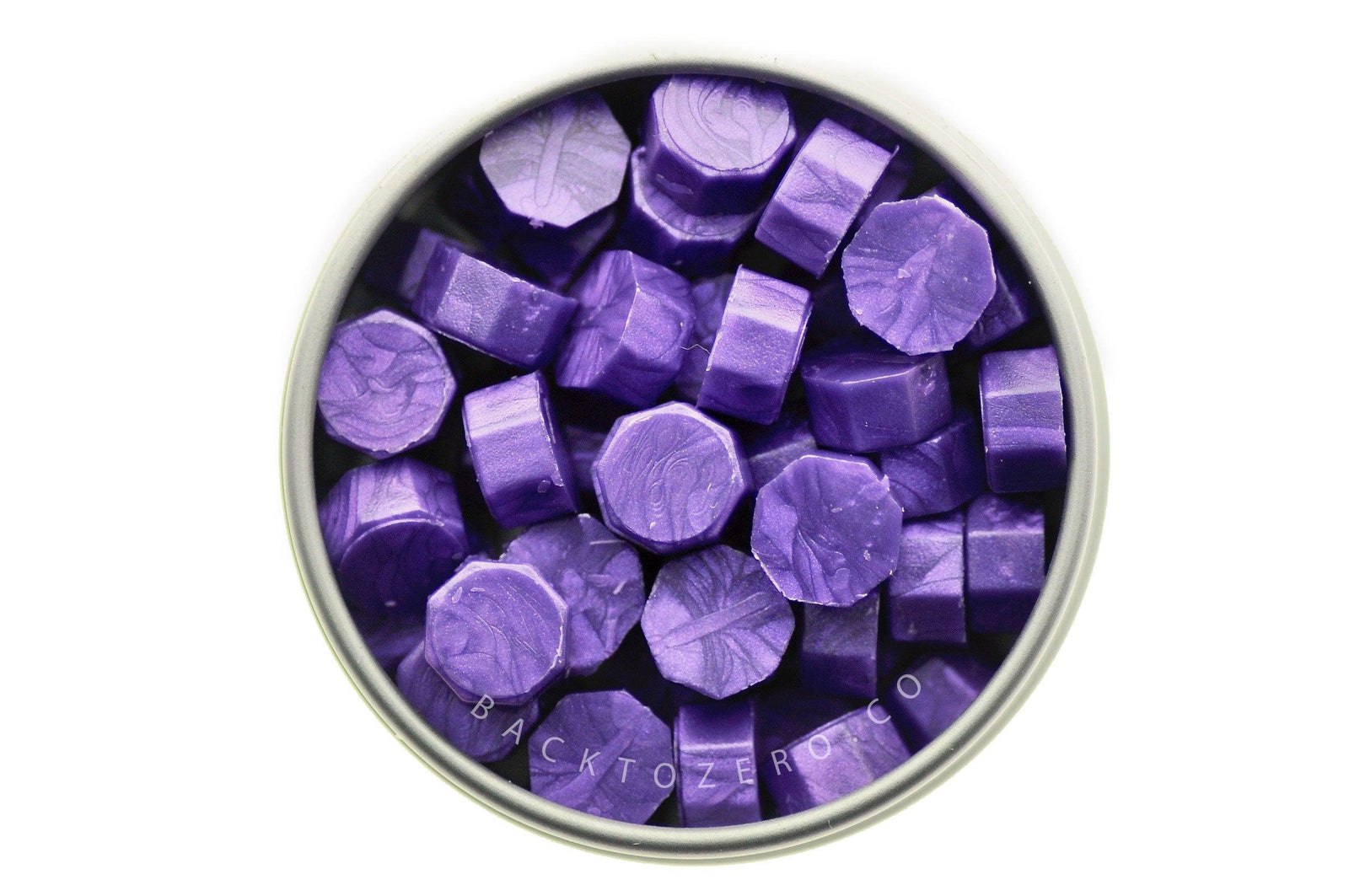 Purple Octagon Sealing Wax Beads - Backtozero B20 - metallic, octagon bead, purple, sealing wax, tin, Wax Beads