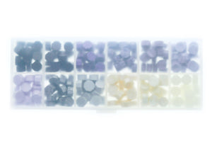Octagon Sealing Wax Beads Palette | Shades of Purple - Backtozero B20 - lavender, octagon bead, palette, purple, sealing wax, Wax Beads