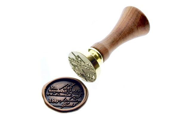 Retro Receipt Texture Wax Seal Stamp | 5-1 - Backtozero B20 - 186, background, black, copper dust, copper powder, hand writing, handwriting, motto, receipt, retro, Signature, signaturehandle, texture, ticket, Words, writing