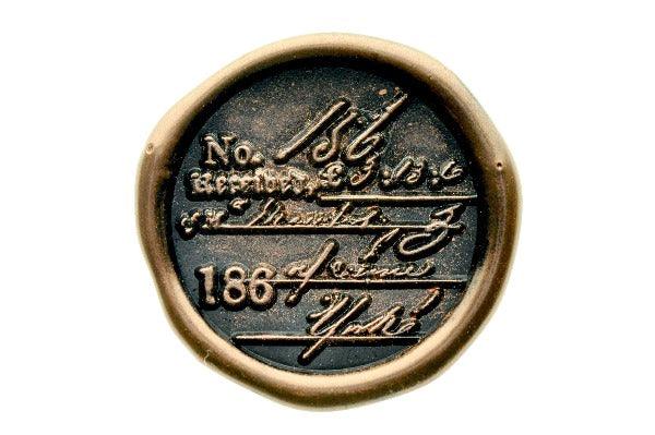 Retro Receipt Texture Wax Seal Stamp | 5-1 - Backtozero B20 - 186, background, black, copper dust, copper powder, hand writing, handwriting, motto, receipt, retro, Signature, signaturehandle, texture, ticket, Words, writing