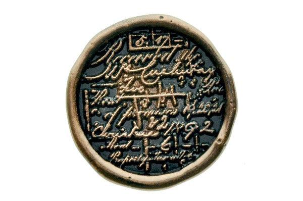 Retro Receipt Texture Wax Seal Stamp | 6-1 - Backtozero B20 - background, black, copper dust, copper powder, hand writing, handwriting, motto, receipt, retro, Signature, signaturehandle, texture, ticket, Words, writing