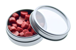 Red Octagon Sealing Wax Beads - Backtozero B20 - octagon bead, red, sealing wax, tin, Wax Beads