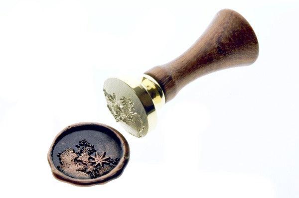 Retro Octagram Star with Clouds Wax Seal Stamp - Backtozero B20 - black, cloud, copper dust, copper powder, Octagram, retro, Signature, signaturehandle, star