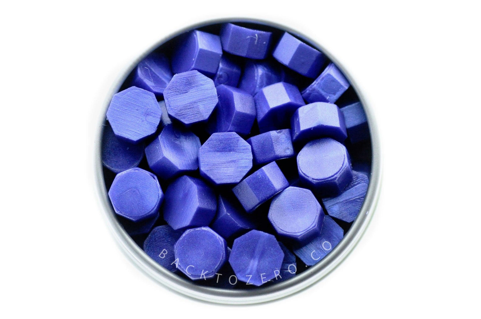 Royal Blue Octagon Sealing Wax Beads - Backtozero B20 - blue, Metallic, octagon bead, royal blue, sealing wax, tin, Wax Beads