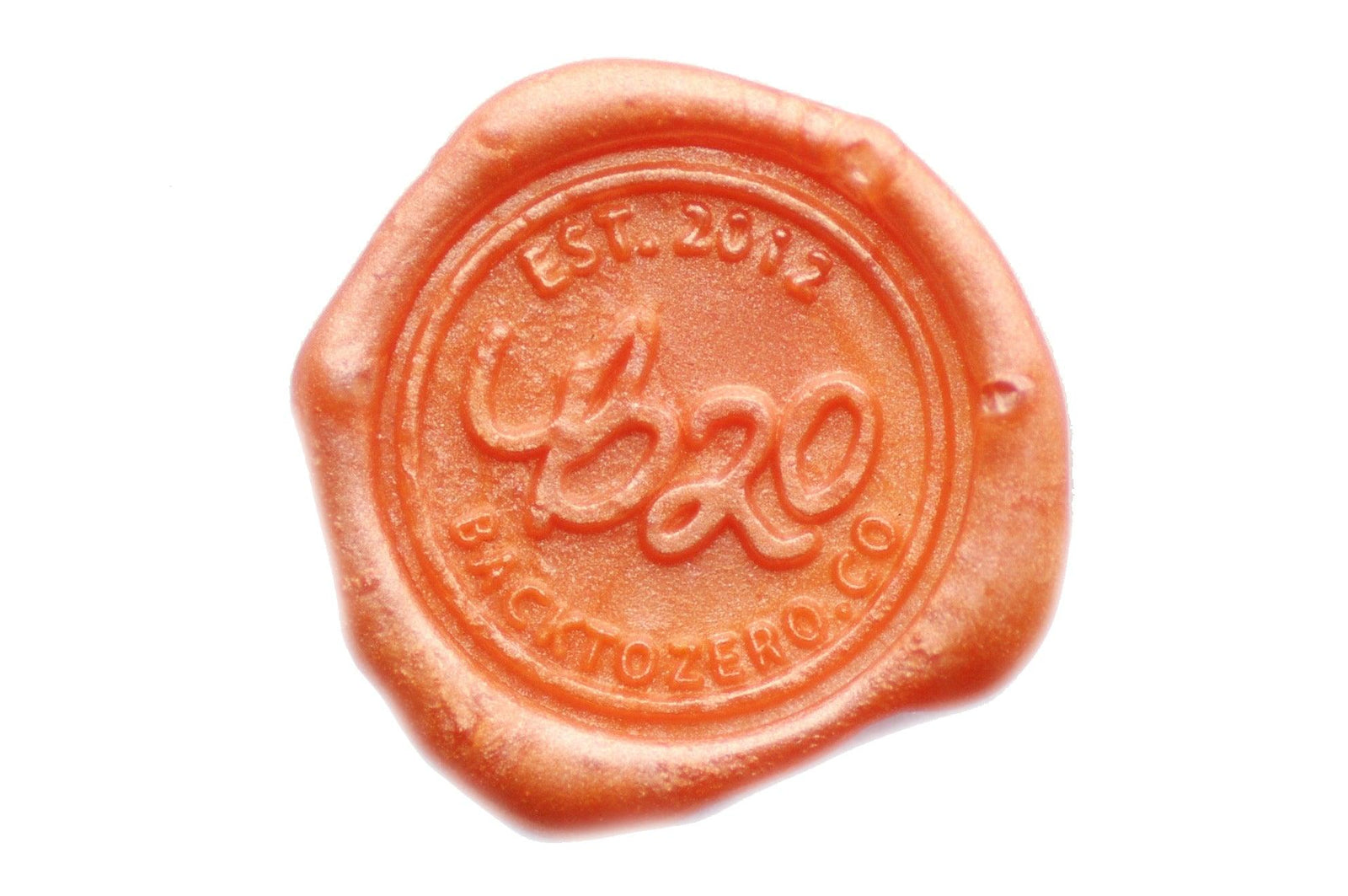 Salmon Non-Wick Filigree Sealing Wax Stick - Backtozero B20 - filigree non wick, Metallic, Non-Wick Sitck, Non-Wick Wax, peach, sale, Sealing Wax, Wax Stick