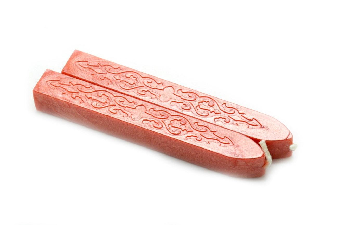 Salmon Filigree Wick Sealing Wax Stick - Backtozero B20 - Filigree Wick, Orange, peach, peach pink, sale, Sealing Wax, Wick Stick, Wick Wax, wwax
