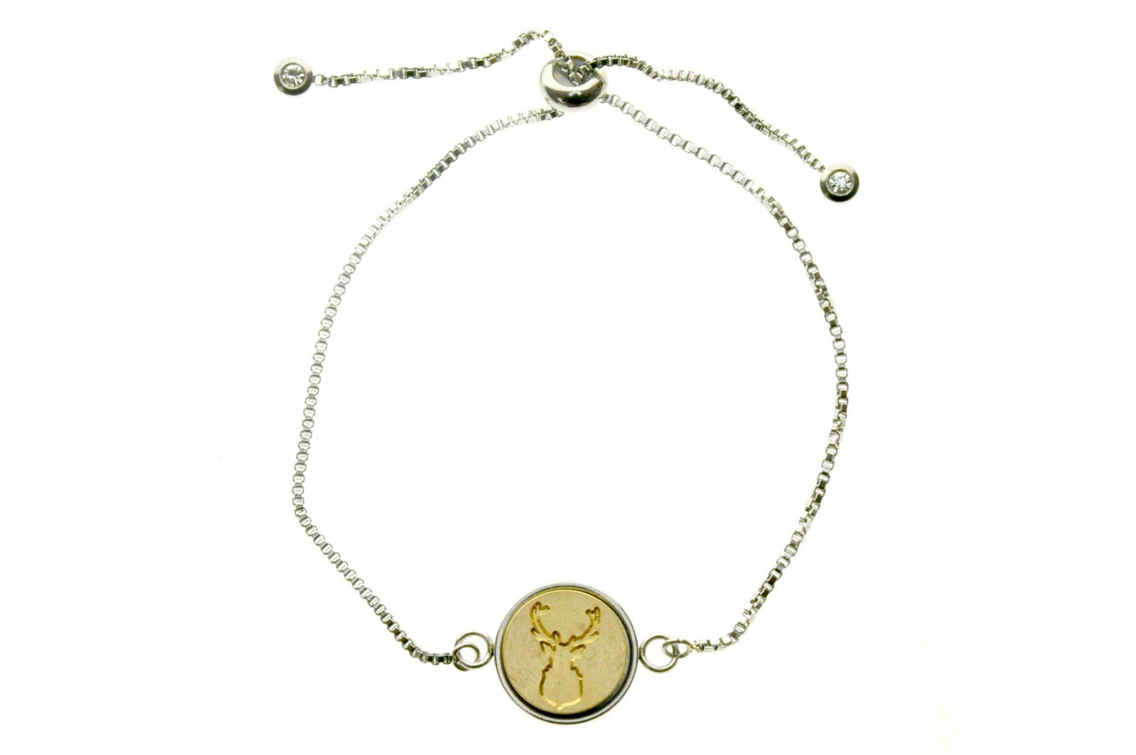 Antler Signet Bracelet - Backtozero B20 - 10mm, 12mm, adjustable, antler, bracelet, brass, deer, deer stag, minimal, signet, signet bracelet, stainless steel