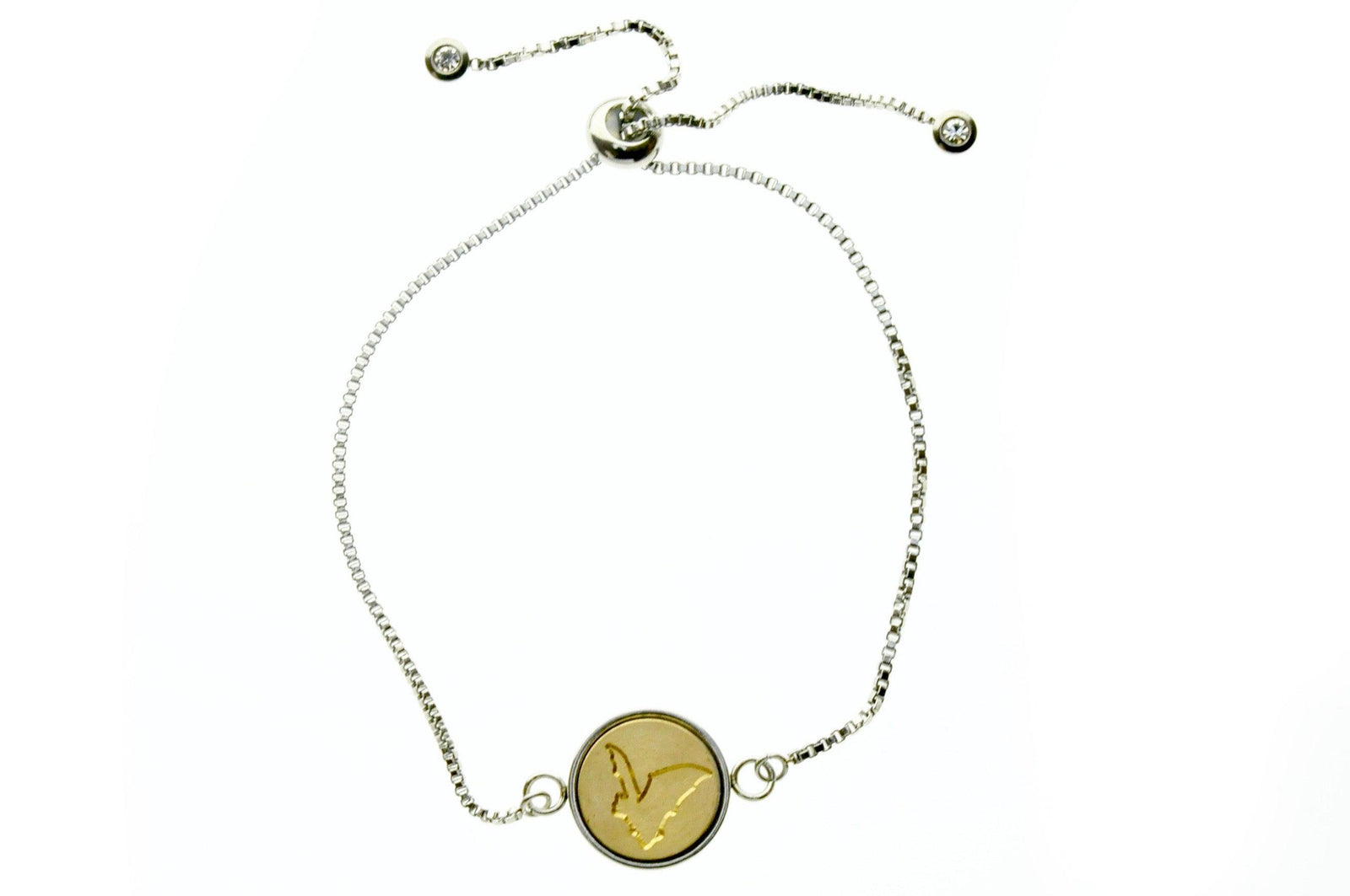 Bat Signet Bracelet - Backtozero B20 - 10mm, 12mm, adjustable, bat, bracelet, brass, minimal, signet, signet bracelet, stainless steel