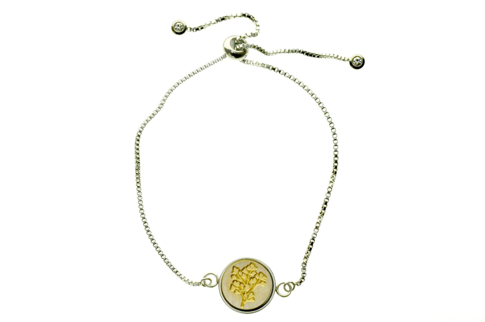 Botanical Signet Bracelet - Backtozero B20 - 10mm, 12mm, adjustable, Botanical, bracelet, brass, Leaf, minimal, signet, signet bracelet, stainless steel