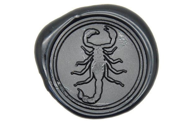 Scorpion Wax Seal Stamp - Backtozero B20 - Black, genericlonghandle, Insects, Scorpio, scorpion