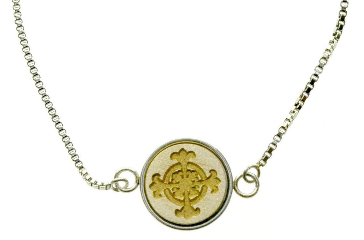 Cross Signet Bracelet - Backtozero B20 - 10mm, 12mm, adjustable, bracelet, brass, cross, minimal, signet, signet bracelet, stainless steel