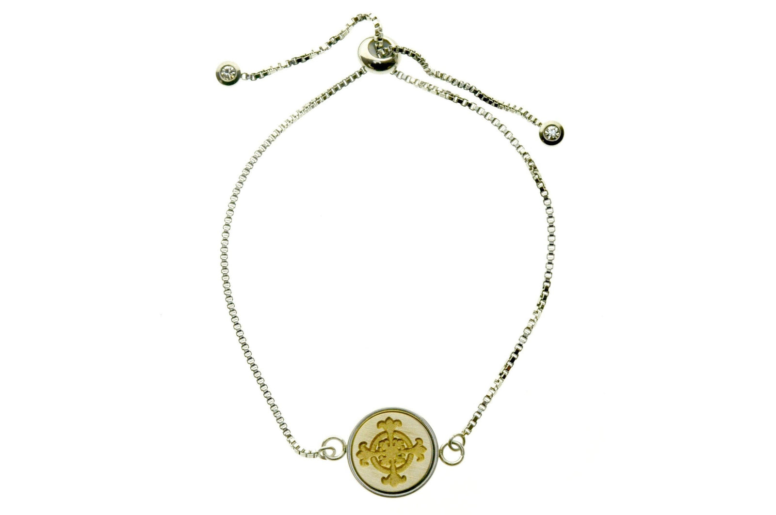 Cross Signet Bracelet - Backtozero B20 - 10mm, 12mm, adjustable, bracelet, brass, cross, minimal, signet, signet bracelet, stainless steel