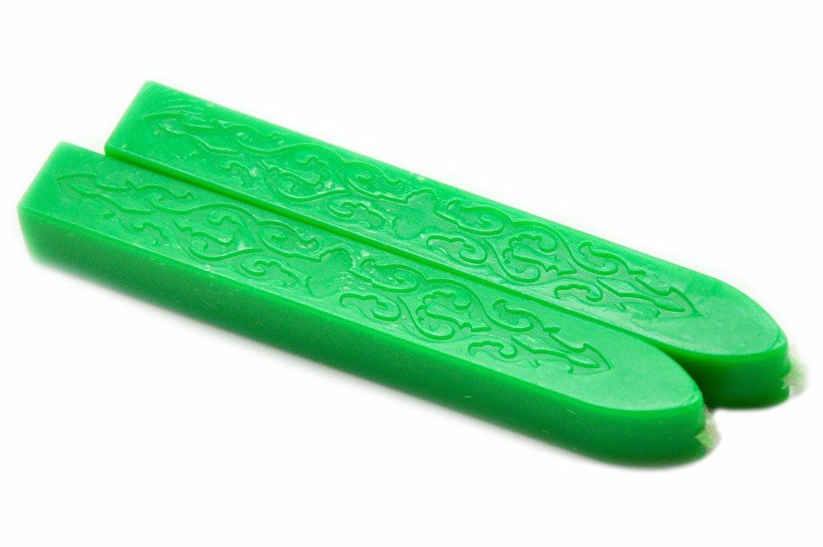 Sharp Green Filigree Wick Sealing Wax Stick - Backtozero B20 - Filigree Wick, Green, sale, Sealing Wax, Sharp Green, Wick Stick, Wick Wax, wwax
