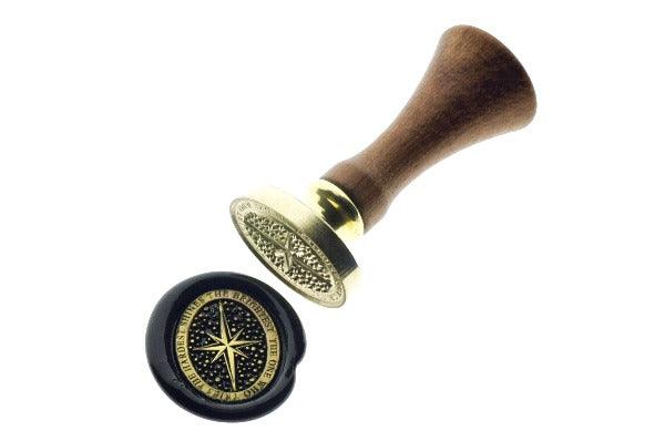 Starry Message Wax Seal Stamp | Star | Shine - Backtozero B20 - 8 pointed star, birght, black, dot, dots, eight pointed star, gold, gold dust, gold powder, Good things take time, message, newarrivals, Octagram, oval, shine, Signature, signaturehandle, star, starry, Stars