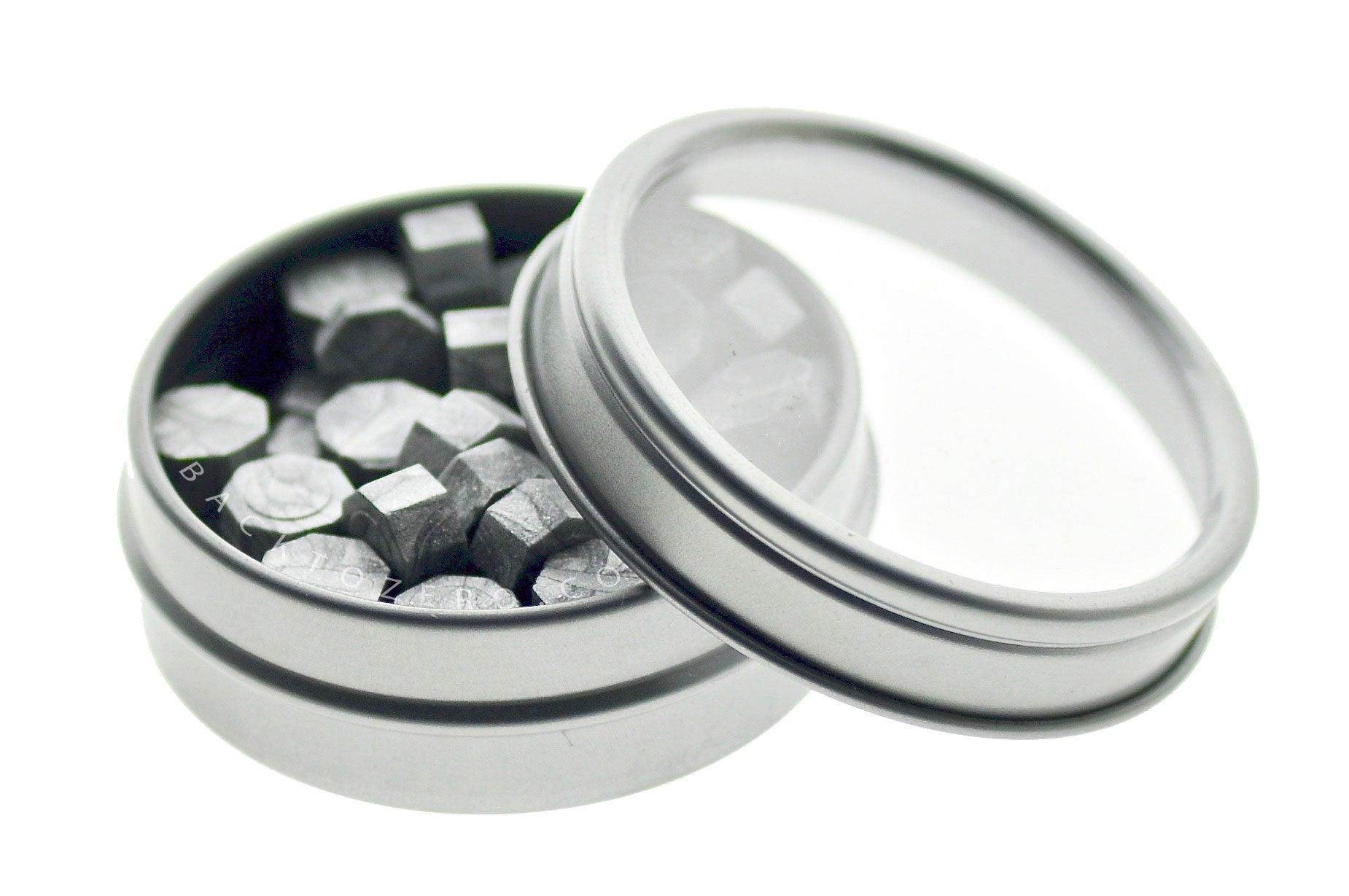 Silver Octagon Sealing Wax Beads - Backtozero B20 - metallic, octagon bead, sealing wax, silver, tin, Wax Beads