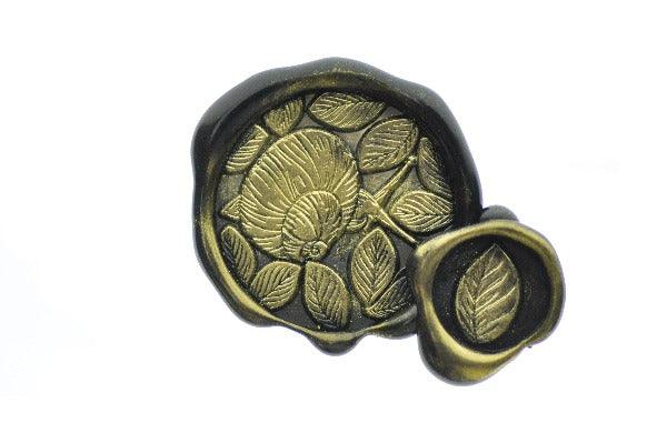 Snail & Leaves Wax Seal Stamp Set - Backtozero B20 - black, botanic, Botanical, gold metallic powder, gold powder, insect, Leaf, Leafs, Leaves, mini, newarrivals, set, Signature, signaturehandle, spring