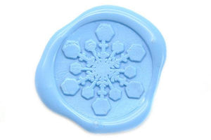 Snowflake Wax Seal Stamp - Backtozero B20 - christmas, genericlonghandle, Holidays, Light Blue, Nature, snow, snowflake, xmas