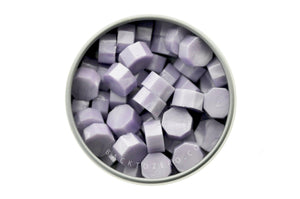 Soft Lilac Octagon Sealing Wax Beads - Backtozero B20 - light purple, octagon bead, pastel, sealing wax, tin, Wax Beads
