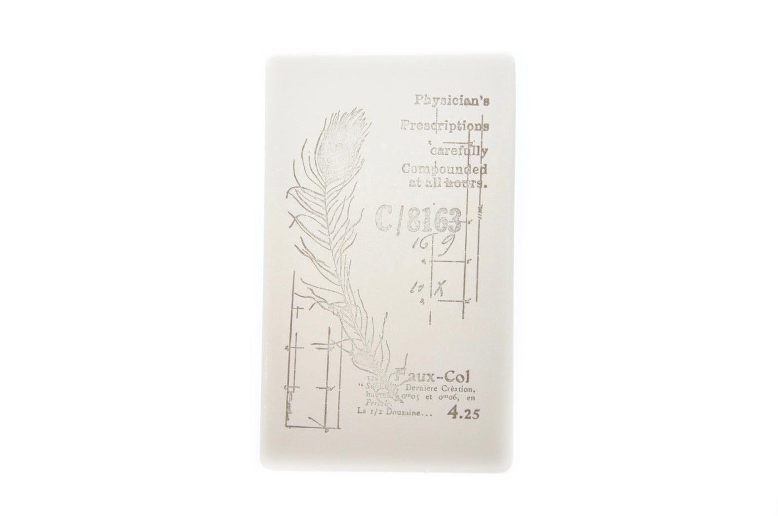 Nature Specimen Rubber Stamp | C - Backtozero B20 - Botanical, feather, Nature, peacock, rubber stamp, texture