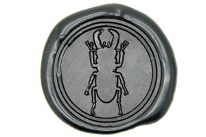 Stag Beetle Wax Seal Stamp - Backtozero B20 - Bee, Black, bug, genericlonghandle, Insects, stag