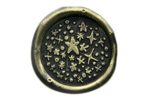 Magic Stars Wax Seal Stamp - Backtozero B20 - black, gold, gold dust, gold powder, Signature, signaturehandle