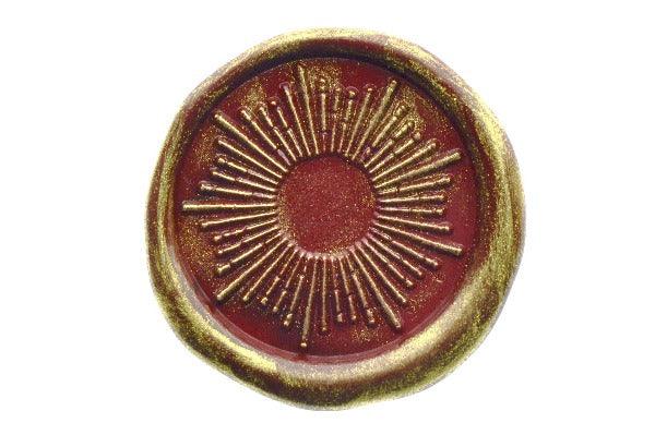 Starburst Wax Seal Stamp | A - Backtozero B20 - background, dark red, deep red, gold dust, gold powder, retro, Signature, signaturehandle, starburst, texture