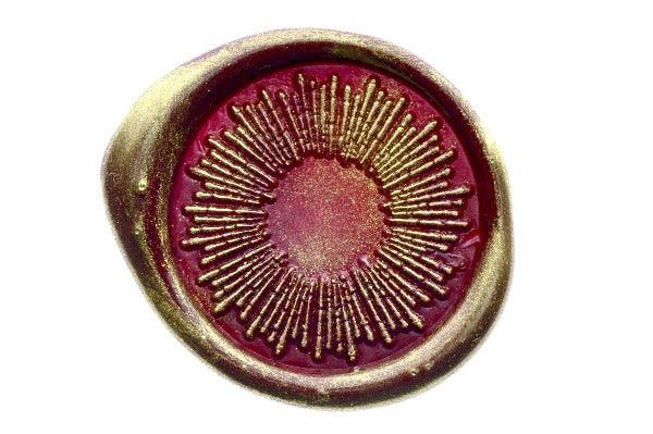 Starburst Wax Seal Stamp | B - Backtozero B20 - background, dark red, deep red, gold dust, gold powder, retro, Signature, signaturehandle, starburst, texture