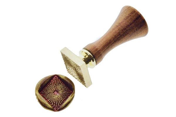 Starburst Wax Seal Stamp | Diamond - Backtozero B20 - background, dark red, deep red, Diamond, gold dust, gold powder, Signature, signaturehandle, starburst, texture