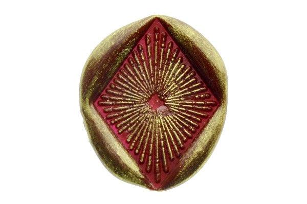 Starburst Wax Seal Stamp | Diamond - Backtozero B20 - background, dark red, deep red, Diamond, gold dust, gold powder, Signature, signaturehandle, starburst, texture
