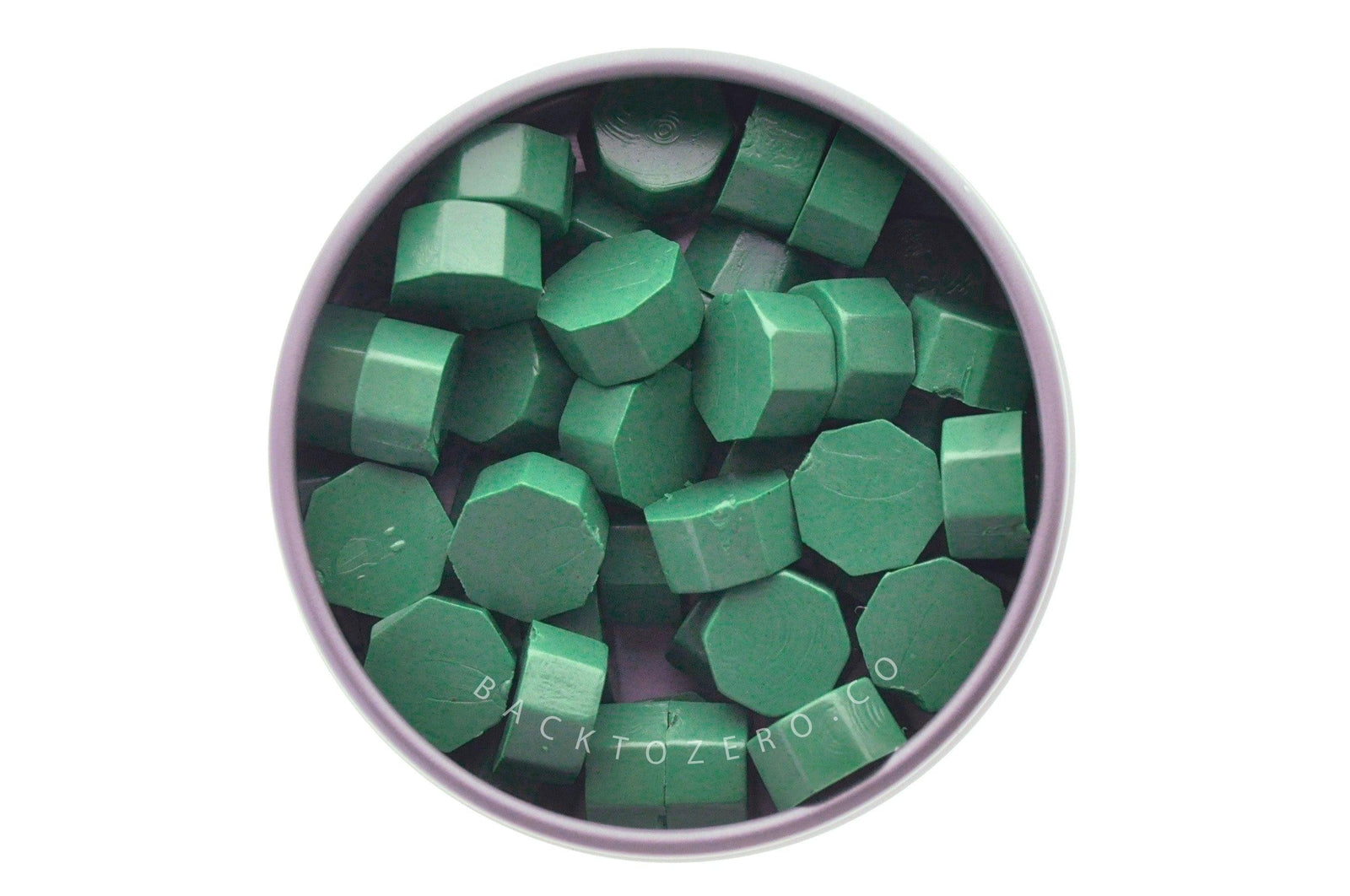 Summer Green Octagon Sealing Wax Beads - Backtozero B20 - green, octagon bead, sealing wax, tin, Wax Beads