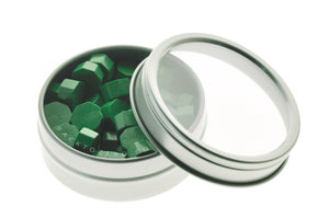 Summer Green Octagon Sealing Wax Beads - Backtozero B20 - green, octagon bead, sealing wax, tin, Wax Beads