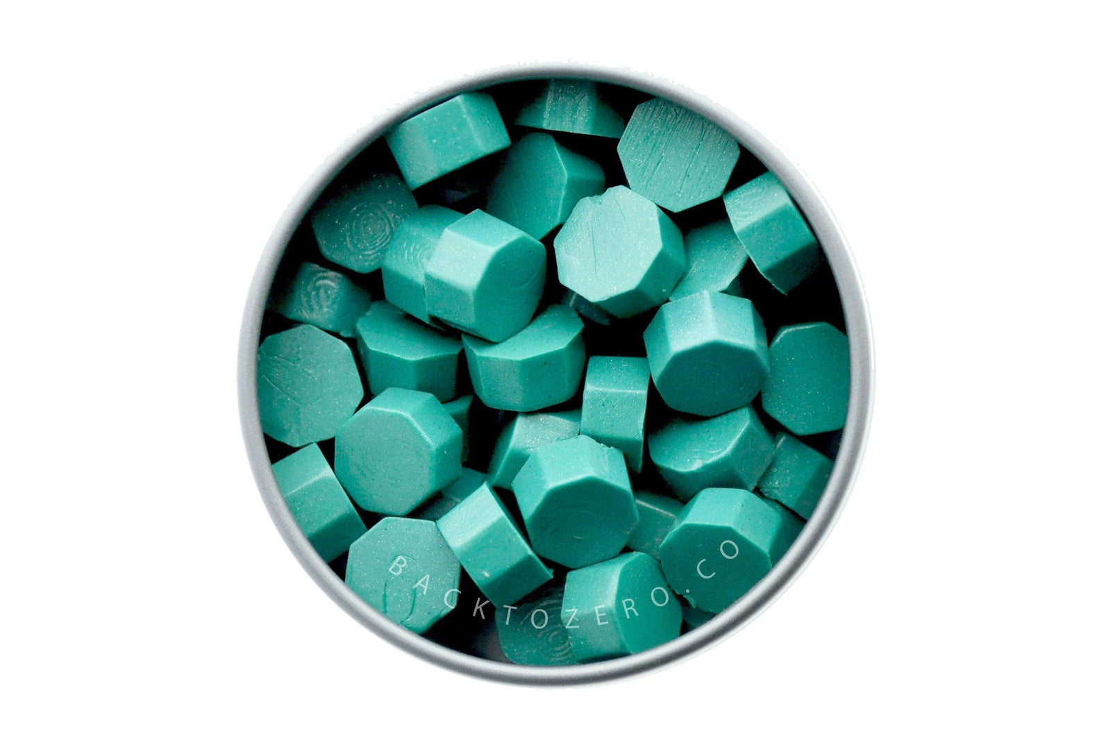 Teal Octagon Sealing Wax Beads - Backtozero B20 - green, octagon bead, sealing wax, teal, tin, Wax Beads