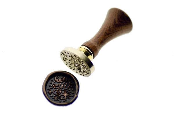 Moon Texture Wax Seal Stamp | No7619 - Backtozero B20 - 196Hkg, 19sos, copper dust, copper powder, dot, dots, moon, newarrivals, number, oval, Signature, signaturehandle, Stars, texture