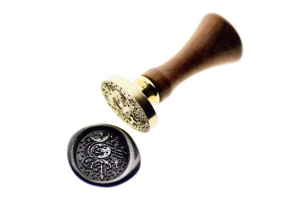 Moon Texture Wax Seal Stamp | No9611 - Backtozero B20 - dot, dots, eclipse, moon, newarrivals, number, oval, Signature, silver dust, silver highlight, silver powder, star, Stars, texture