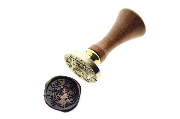 Nature Texture Wax Seal Stamp | No332 - Backtozero B20 - copper dust, copper powder, dot, dots, moon, newarrivals, number, oval, Signature, signaturehandle, star, Stars, texture, Tree