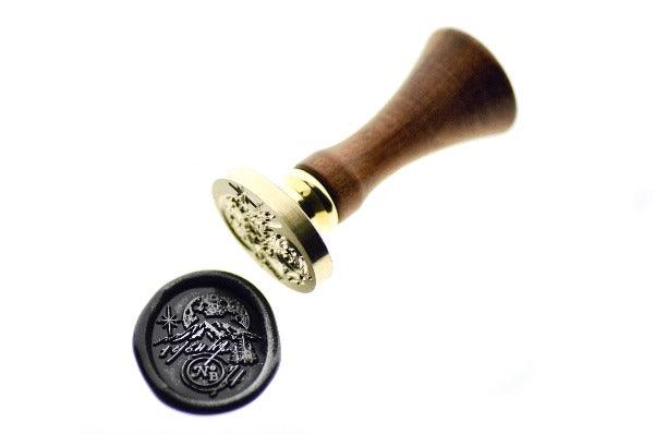 Nature Texture Wax Seal Stamp | NoB71 - Backtozero B20 - dot, dots, moon, mountain, newarrivals, number, oval, Signature, signaturehandle, silver dust, silver highlight, silver powder, star, Stars, texture, Tree