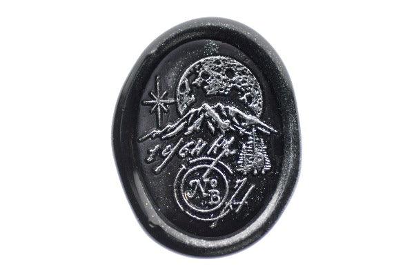 Nature Texture Wax Seal Stamp | NoB71 - Backtozero B20 - dot, dots, moon, mountain, newarrivals, number, oval, Signature, signaturehandle, silver dust, silver highlight, silver powder, star, Stars, texture, Tree