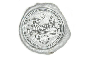 Thanks Wax Seal Stamp - Backtozero B20 - genericlonghandle, Message, Silver, thank, thank you, thanks